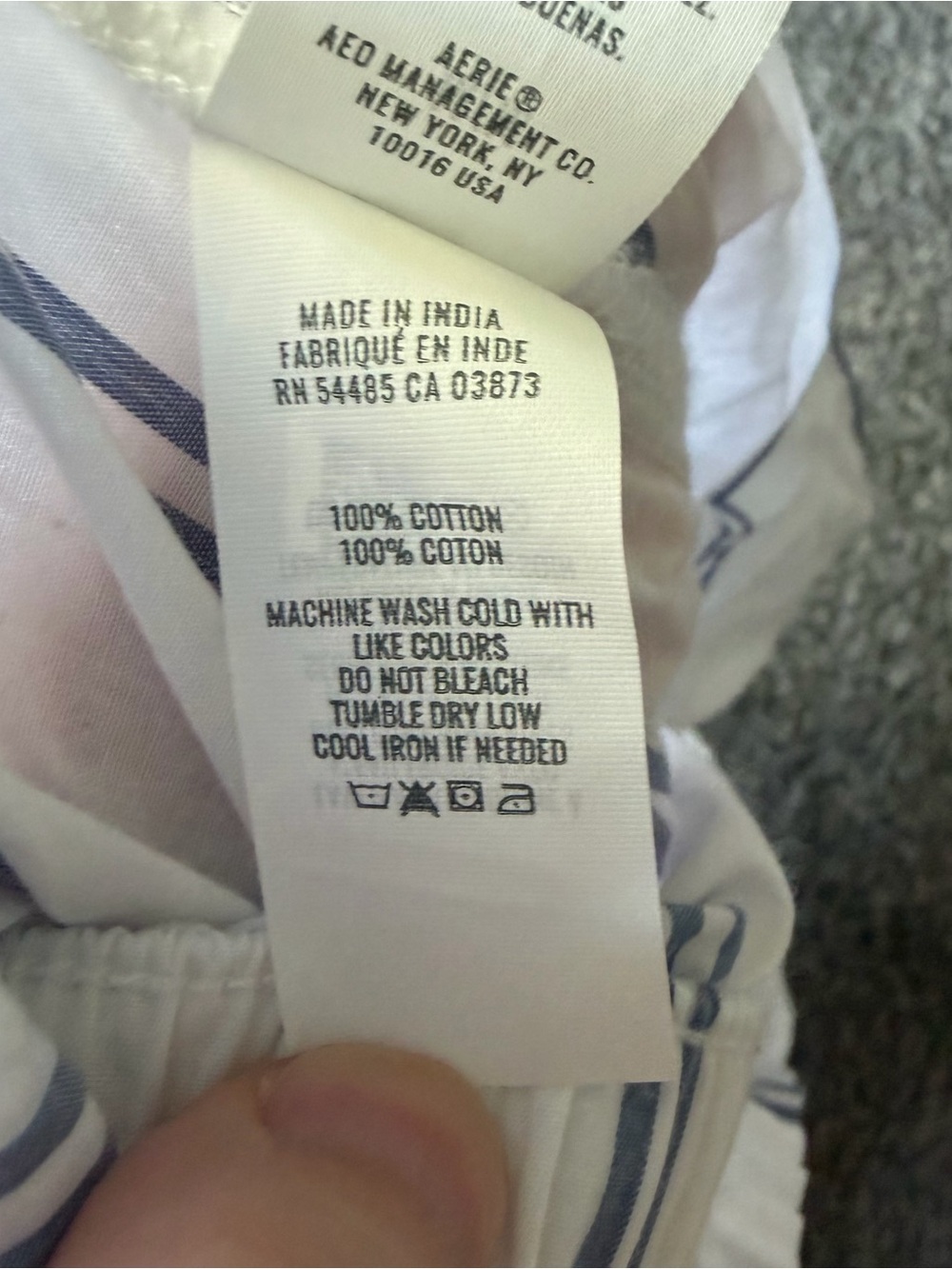 aerie White Shorts with Light Blue Vertical Stripes - Picture 3 of 4